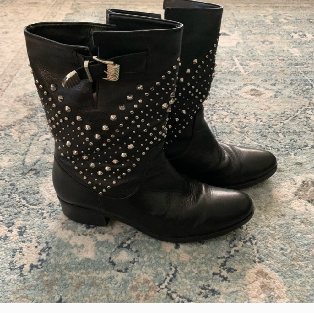 Schutz studded moto boots